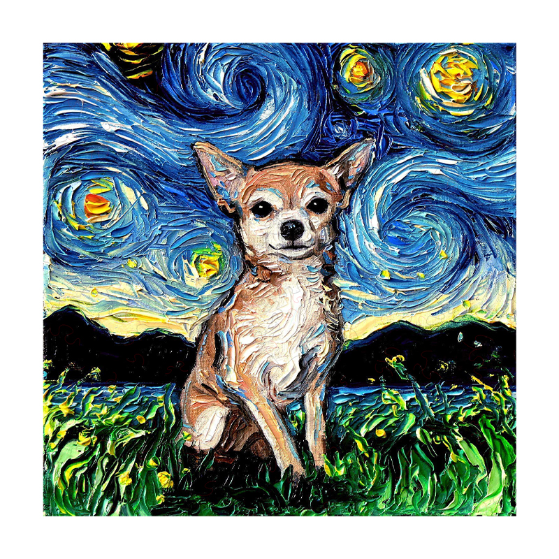 Van Gogh Chihuahua Wooden Jigsaw Puzzle - aimpuzzle