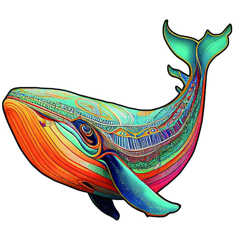 Glowing Whale Wooden Jigsaw Puzzle - aimpuzzle