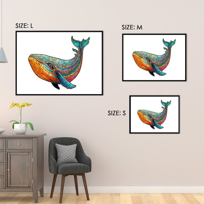 Glowing Whale Wooden Jigsaw Puzzle - aimpuzzle