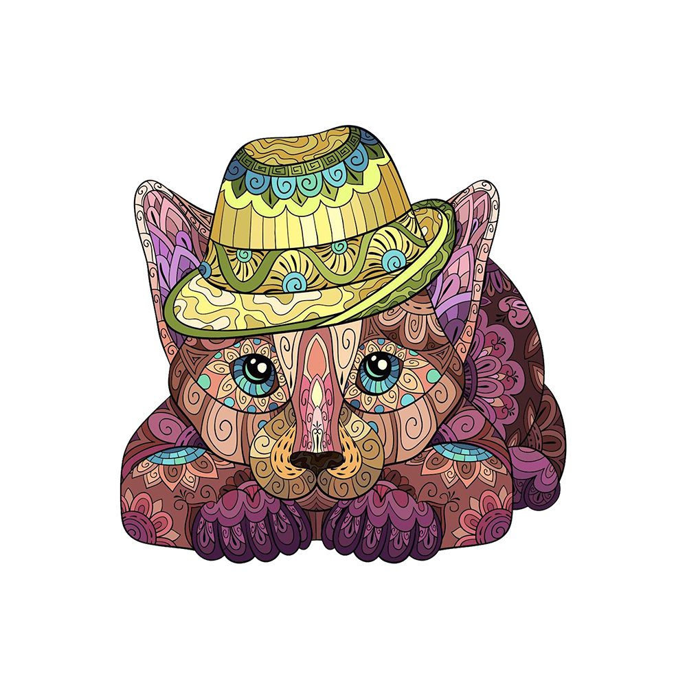 Cat in a Hat Wooden Jigsaw Puzzle - aimpuzzle