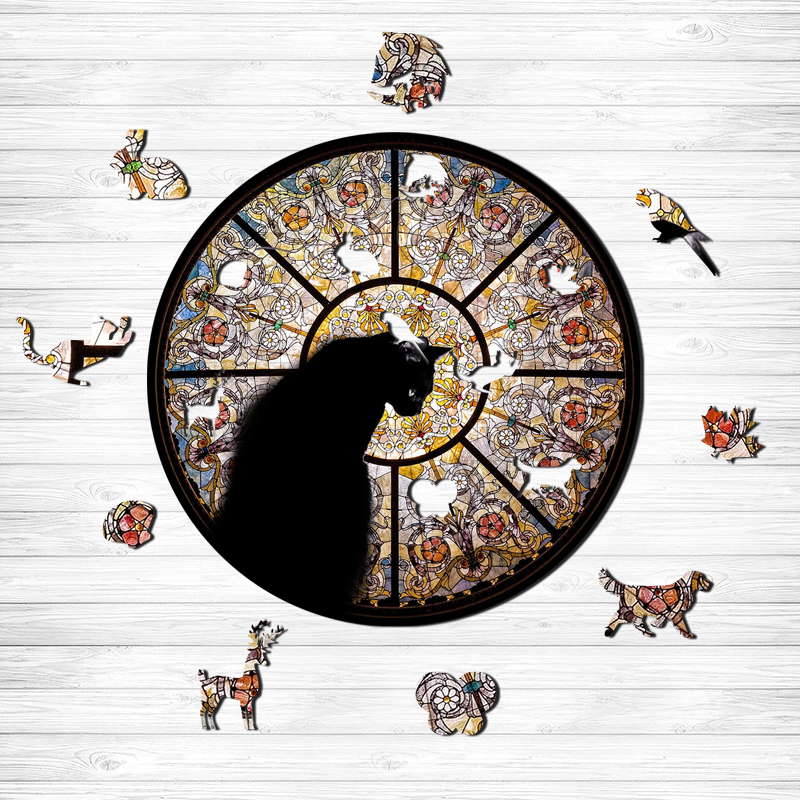 Black Cat Wooden Jigsaw Puzzle - aimpuzzle