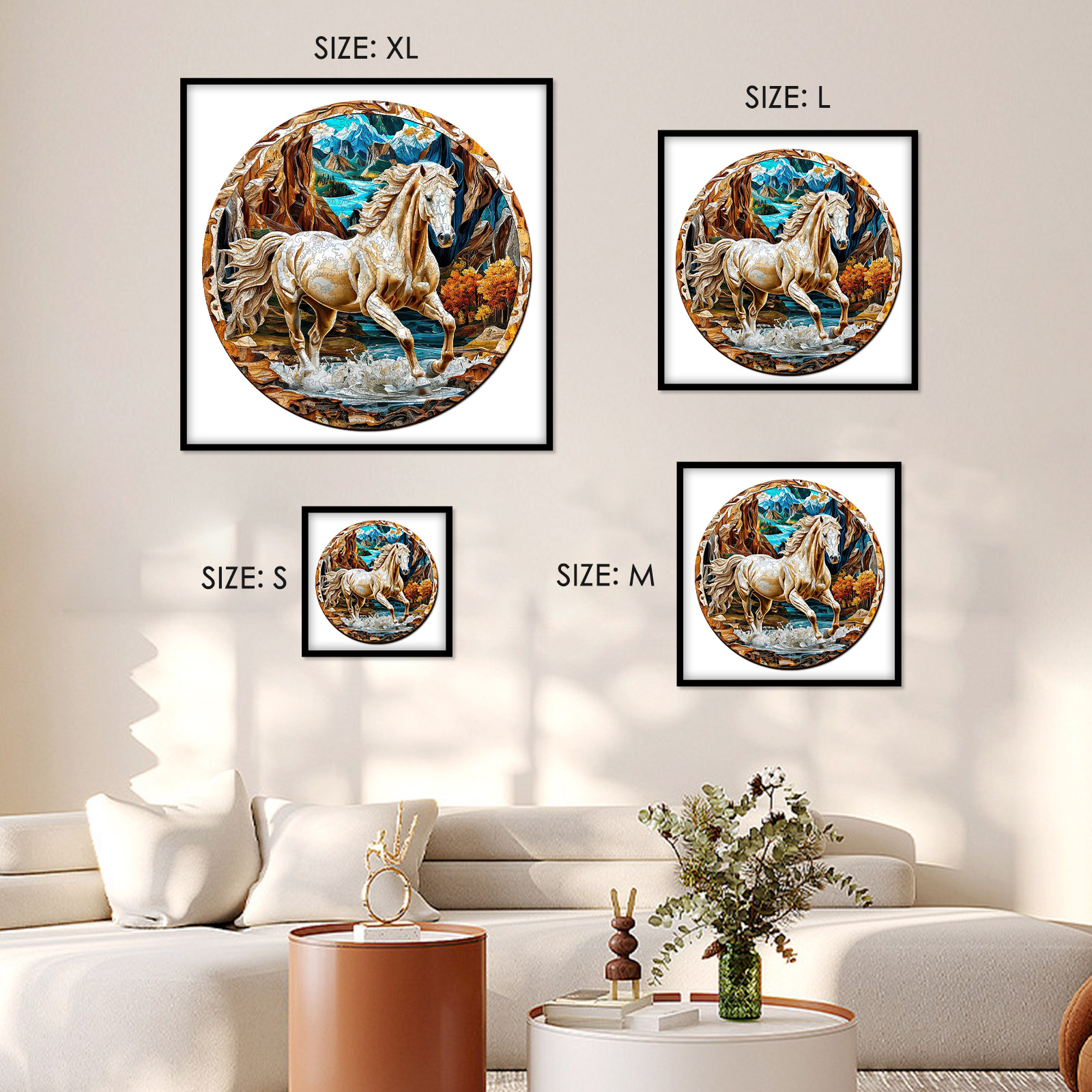 Free-running White Horse 3D Vision Wooden Jigsaw Puzzle - aimpuzzle