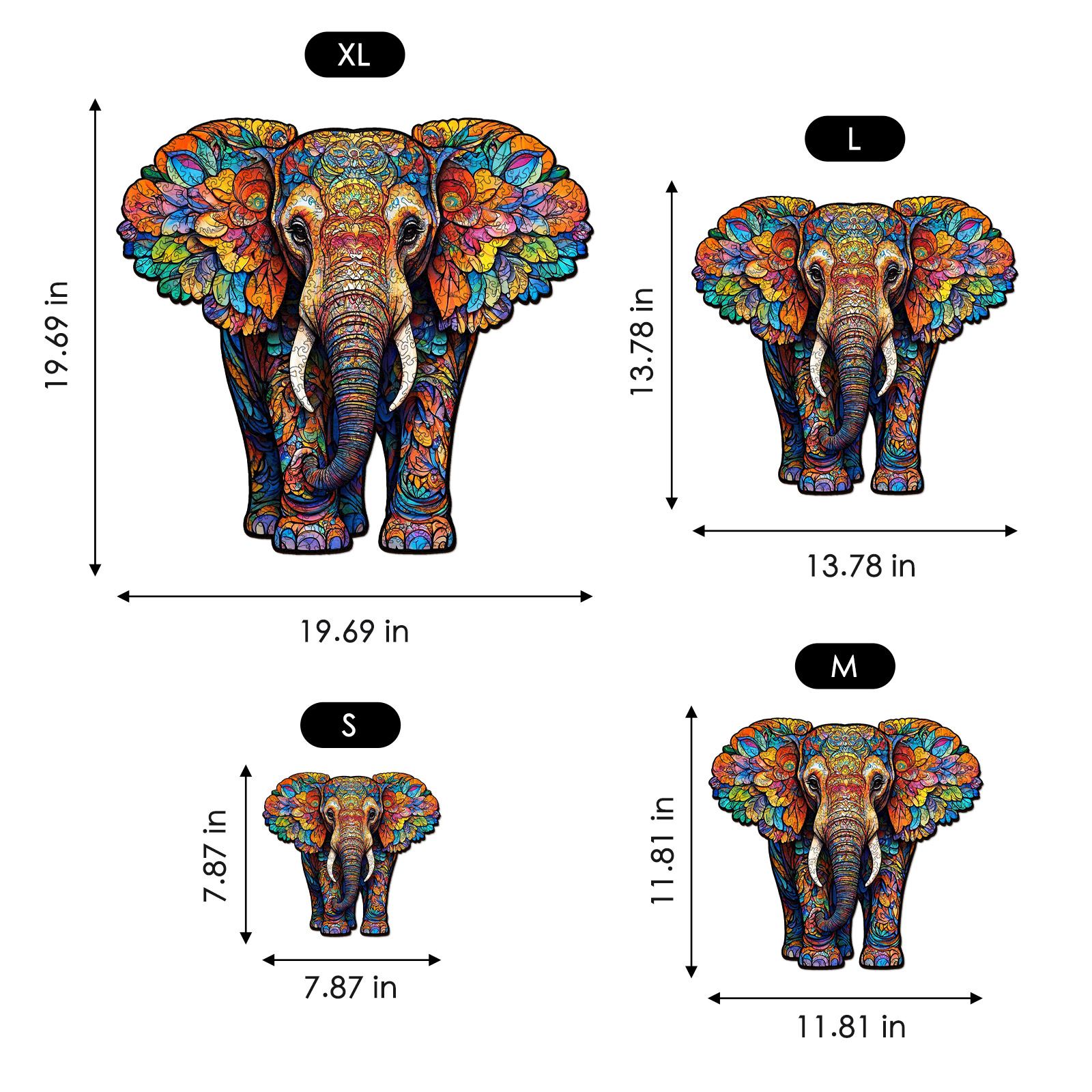 Elephant 3D Vision Wooden Jigsaw Puzzle - aimpuzzle