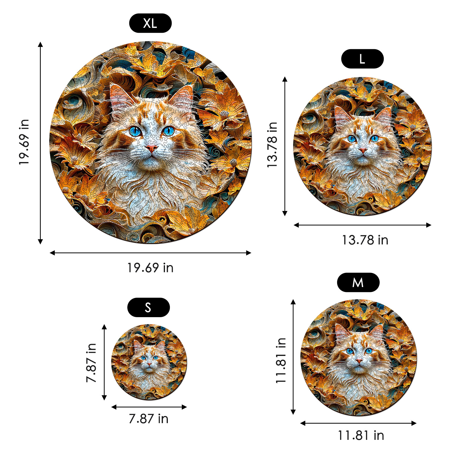 Cat 3D Vision Wooden Jigsaw Puzzle - aimpuzzle